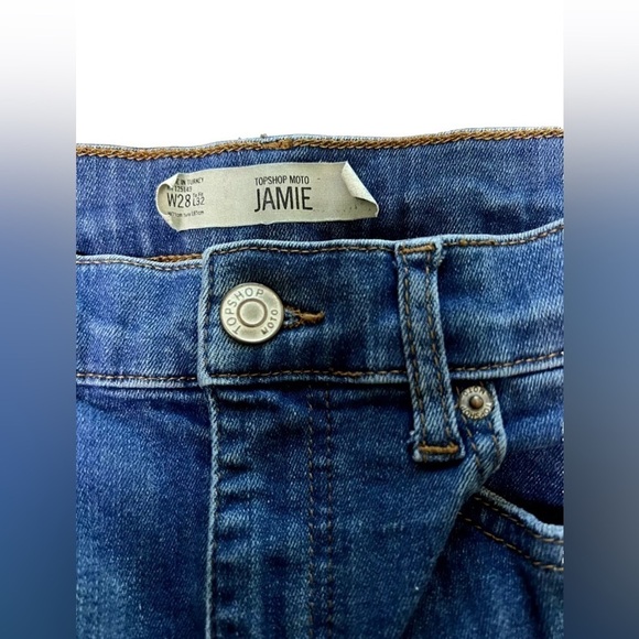 Topshop Moto Jamie Jeans Womens Size W 28 L 32 High Waisted Skinny Stretch - Picture 3 of 3